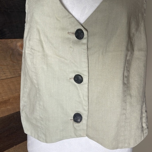 Chico’s Tan Beige Crochet Steampunk Vest Size Large - Picture 4 of 8